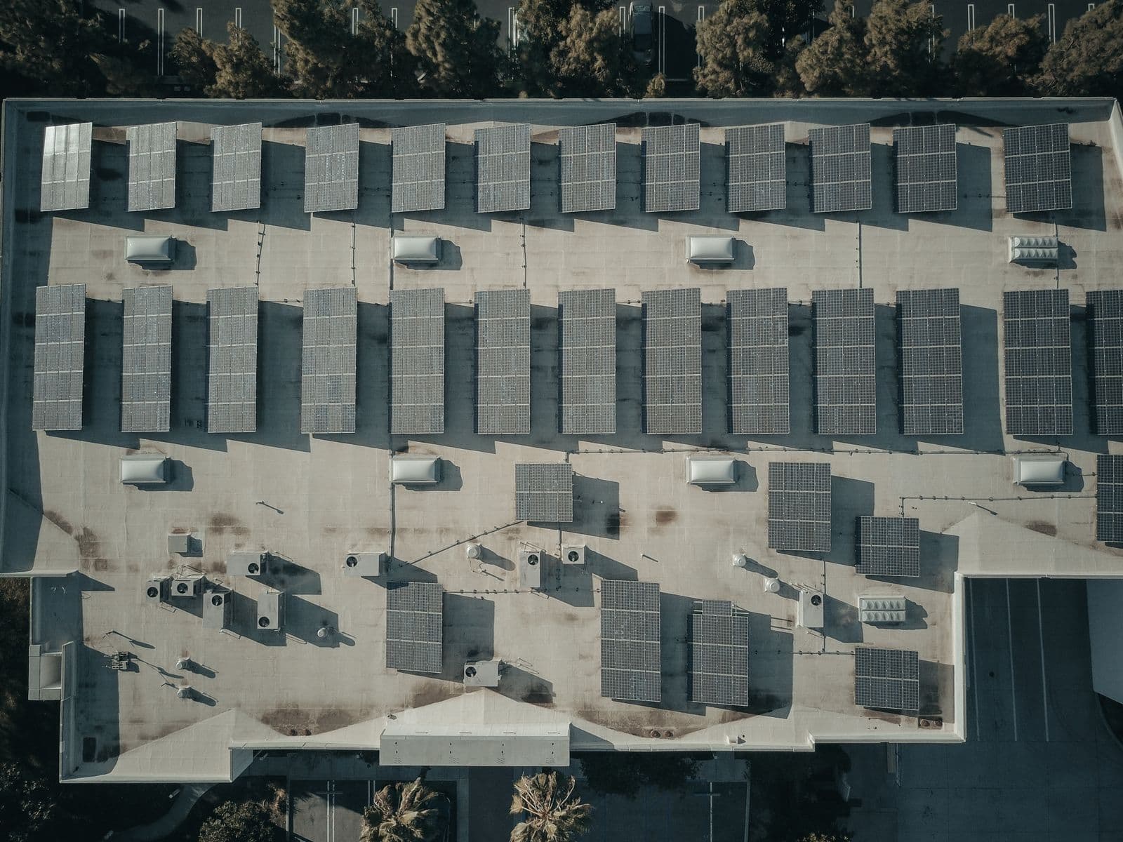 Large rooftop solar array on a commercial facility